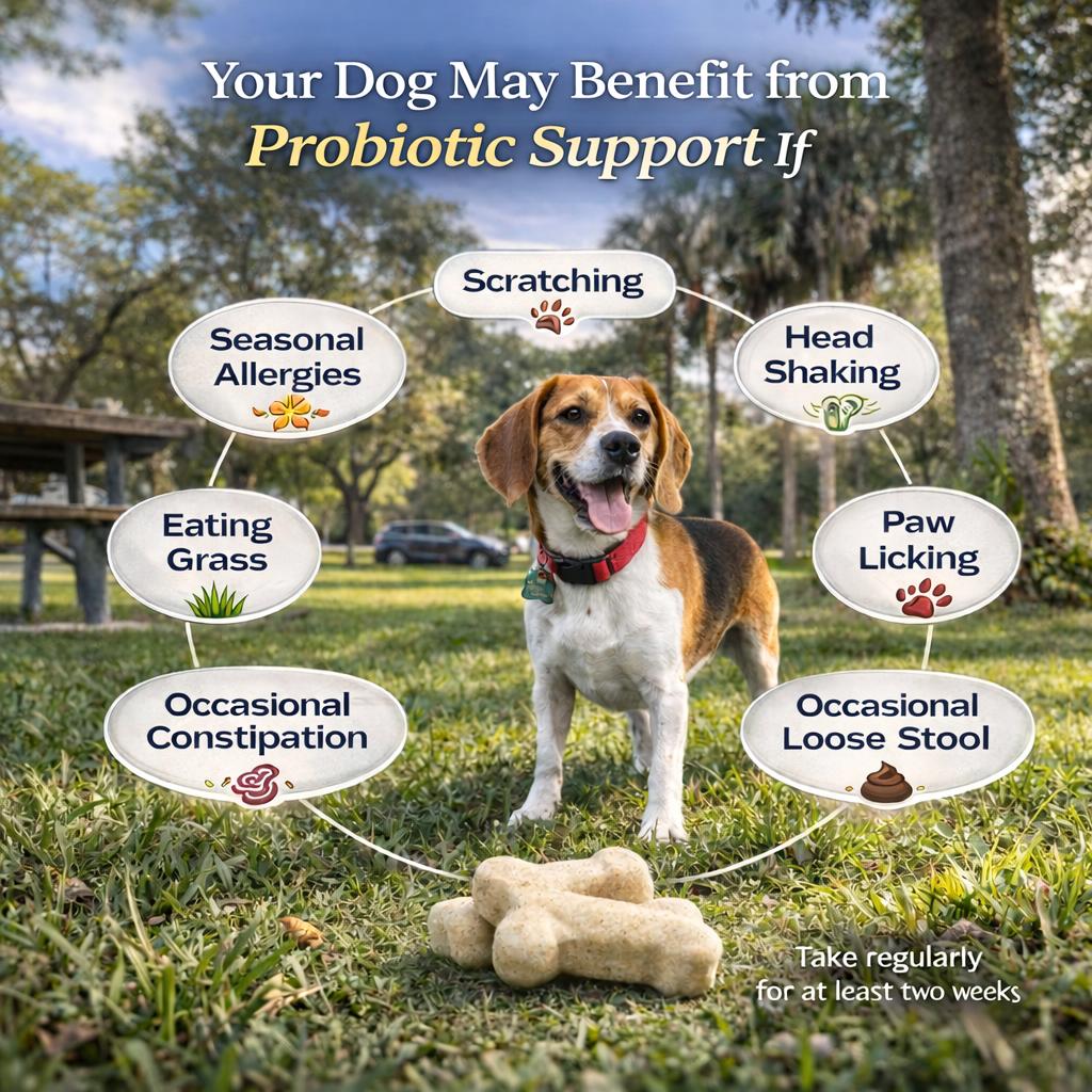 hound8 Gut Balance Chews for Dogs – Digestive & Immune Support – Low-Calorie Formula – 10 Probiotic Strains – 30 Chews